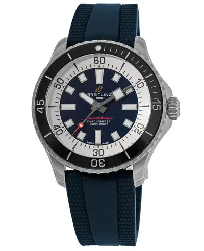 Men's Breitling Superocean Automatic 44 Blue Dial Rubber Strap - Model A17376211C1S1 (blue, arb11289)