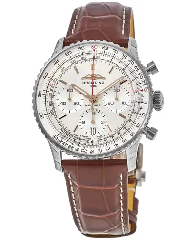 Men's Breitling Navitimer B01 Chronograph Automatic - Model AB0139211G1P1 (Silver Dial) (arb11414)