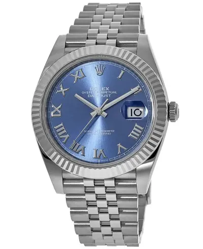 Rolex Datejust M126334-0026 Men's Watch - 41mm Steel & White Gold Case, Blue Roman Dial, Fluted Bezel, Jubilee Band (blue, arb12177)