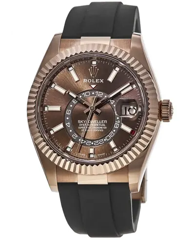 Rolex Sky-Dweller Men's Watch Model M326235-0005 18kt Everose Gold with Chocolate Dial, OysterFlex Rubber Strap (arb12459)