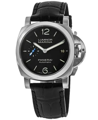 Panerai Luminor Marina PAM01272 Black Dial Leather Strap Chronograph Men's Watch (black, arb12547)