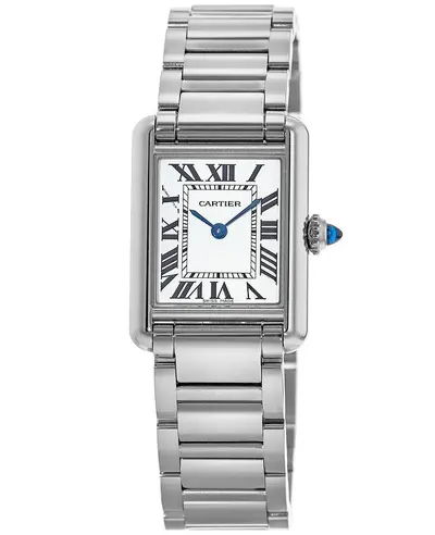 Cartier Tank Must Small wsta0051 - Silver Dial Rectangle Steel Watch (arb14585)