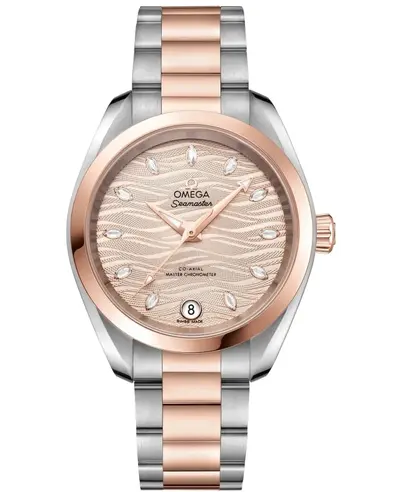 Omega Seamaster Aqua Terra 150m Master Co-Axial Grey Diamond Dial Steel Rose Gold Women's Watch Model: 220.20.34.20.59.001 (arb9834)