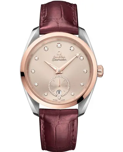 Omega Seamaster Aqua Terra 150m Master Co-Axial Chronograph Grey Dial Steel and Rose Gold Alligator Strap Men's Watch Model: 220.23.38.20.59.001 (arb9852)