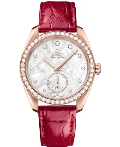 Omega Seamaster Aqua Terra 150m Model 220.58.38.20.55.002 Mother of Pearl Dial Diamond Women's Watch Automatic Chronometer with Date, Power Reserve and Small Seconds Sub-dial (arb9876)