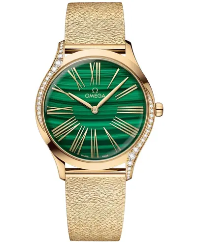 Omega De Ville Tresor Women's Watch Model 428.55.36.60.99.003 Green Dial Yellow Gold Diamonds (green, arb10480)