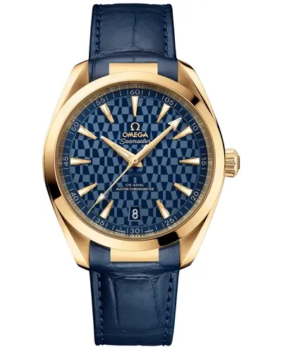 Omega Seamaster Aqua Terra 150m Master Co-Axial Blue Dial Leather Strap Men's Watch Model 522.53.41.21.03.001 (blue, arb10851)