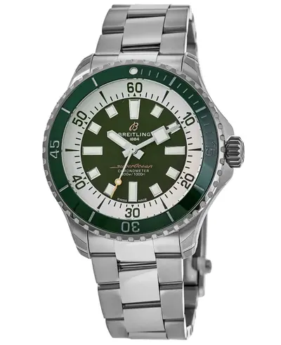 Brand New Authentic Breitling Superocean Automatic 44 Green Dial Steel Men's Watch Model A17376A31L1A1 (green, arb11294)