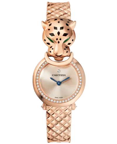Cartier Panthere Allongee Small Pink Dial Diamond Rose Gold Women's Watch HPI01381 (pink, arb11779)