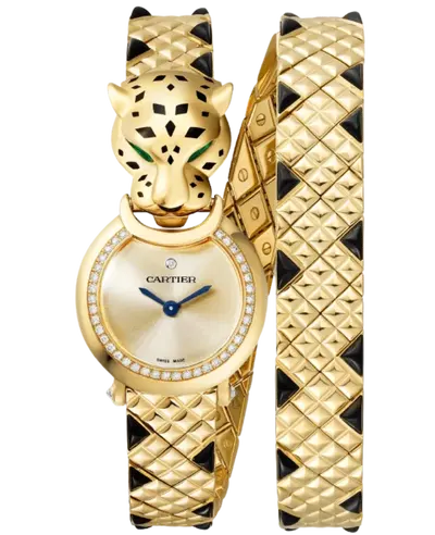 Cartier Panthere Allongee Gold Dial Diamond Yellow Gold Women's Watch HPI01382 (arb11780)