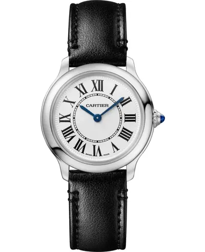 Cartier Ronde Must De Cartier WSRN0030 29mm Silver Dial Leather Strap Women's Watch (arb13219)