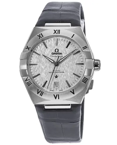 Omega Constellation Co-Axial Master Chronometer Men's Watch Model 131.13.39.20.06.001 Grey Dial Grey Leather Strap (arb9397)
