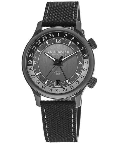 Chopard L.U.C GMT One Limited Edition Automatic Black Dial Titanium Rubber Strap Men's Watch Model 1685793004 168579-3004 (black, arb9616)