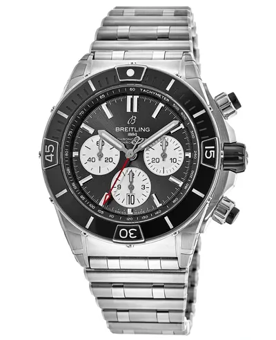 Brand New Authentic Breitling Super Chronomat B01 44 Black Dial Steel Men's Watch ab0136251b1a1 (black, arb11391)