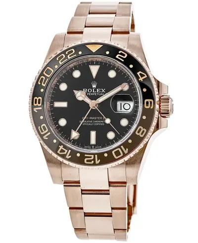 Rolex GMT Master ll Root Beer 18kt Everose Gold Men's Watch Model M126715CHNR-0001 (black, arb12229)