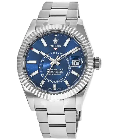 Rolex Sky-Dweller Blue Dial Gold Bezel Steel Band Men's Watch Model M326934-0003 (blue, arb12465)
