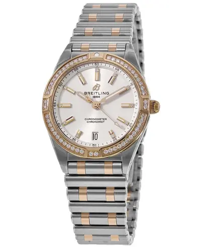 Breitling Chronomat Quartz 32 U77310591A1U1 - Rose Gold & Steel Diamond Women's Watch (arb12748)