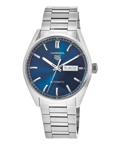 Authentic Tag Heuer Carrera Calibre 5 Day-Date Blue Dial Steel Men's Watch wbn2012.ba0640 (blue, arb13001)