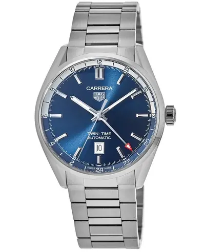 Tag Heuer Carrera Calibre 7 Twin Time Automatic Blue Dial Steel Men's Watch [WBN201A.BA0640] (blue, arb13005)