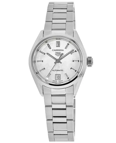 Women's Tag Heuer Carrera Automatic Mother of Pearl Dial Steel Watch - Model: WBN2410.BA0621 (arb13027)