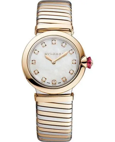 Bulgari Lvcea Model 102952 White Dial Watch with Rose Gold Bezel (white, arb9315)