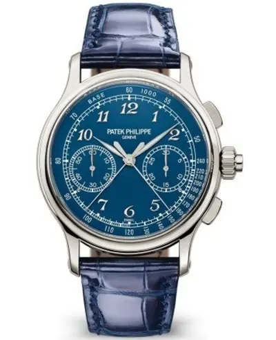 Authentic Patek Philippe Grand Complications Split-Seconds Chronograph Blue Dial 5370P-011 Men (blue, arb10873)