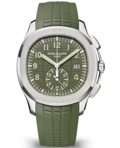 Patek Philippe 5968G-010 Aquanaut Chronograph Watch with Green Dial (green, arb11033)