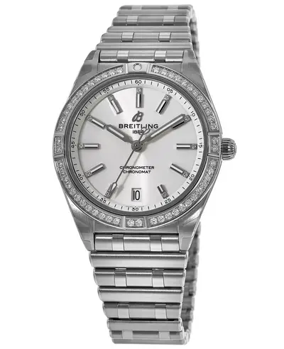 Authentic Breitling Chronomat Automatic 36 - White Diamond Dial and Bezel - Model A10380591A1A1 (white, arb11230)