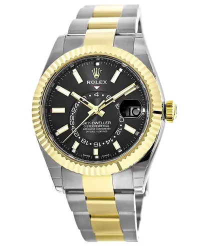 Rolex Sky-Dweller Model M326933-0002 Yellow Gold & Steel Black Dial Chronometer Automatic Mens Watch (black, arb12462)