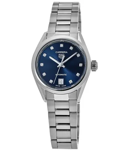 Brand New Authentic Tag Heuer Carrera Automatic Blue Diamond Dial Steel Women's Watch WBN2413.BA0621 (blue, arb13030)
