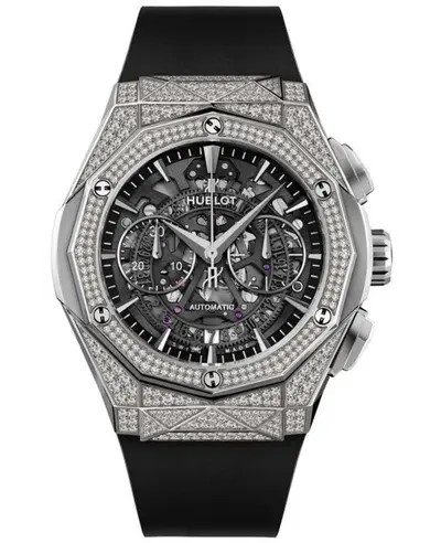 HUBLOT Classic Fusion Aerofusion Skeleton Dial Diamond Black Rubber Strap Men's Watch 525.nx.0170.rx.1704.orl18 (arb10865)