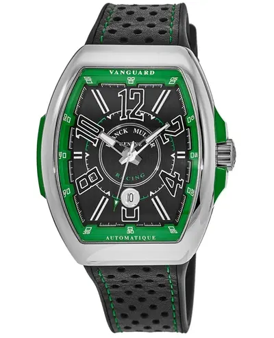 Franck Muller Vanguard Racing Black Green Dial Rubber Strap Men's Watch V45SCRCGVRACB (black, arb12843)