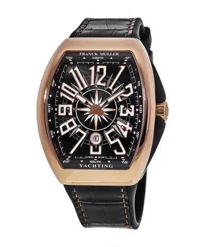 Franck Muller Vanguard Yachting V45SCDTYACHTING5N 18kt Rose Gold Black Dial Men's Watch V 45 SC DT YACHTING 5N NR (black, arb12865)