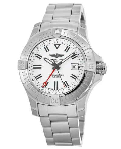 Breitling Avenger Automatic GMT 43 White Dial Steel Men's Watch Model A32397101A1A1 (white, arb11344)