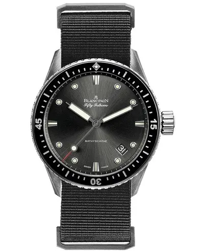Blancpain Fifty Fathoms Bathyscaphe 43mm Men's Watch Model: 5000-1110-NABA Brand New Authentic (arb10730)