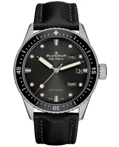 Authentic New Blancpain Fifty Fathoms Bathyscaphe Annual Calendar Men's Watch Model 5071-1110-B52A (arb10747)