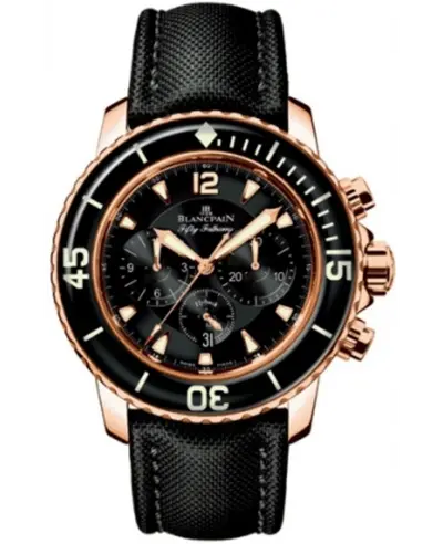 Brand New Authentic Blancpain [5085F-3630-52] Men's Chronograph Watch 5085F-3630-52A (black, arb10749)