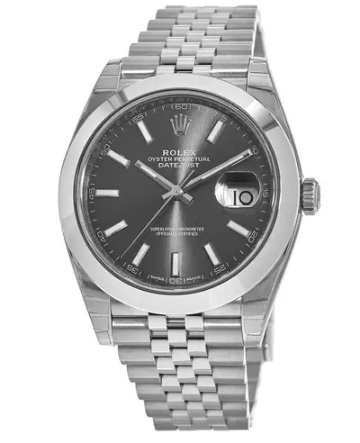 Rolex Datejust 41 Stainless Steel Grey Dial Jubilee Band Men's Watch M126300-0008 (arb12115)
