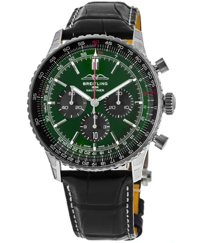 AB0137241L1P1 Breitling Navitimer B01 Chronograph 46mm Men's Automatic Watch - Green Dial (green, arb11401)