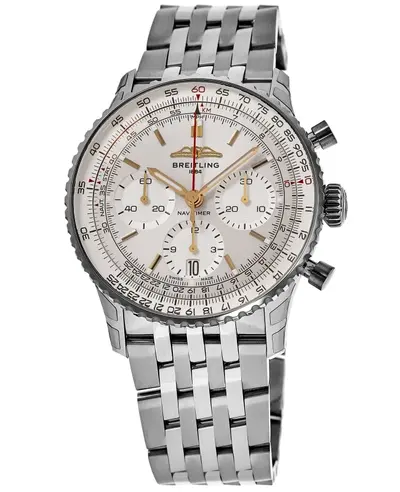 Authentic Breitling Navitimer B01 Chronograph AB0139211G1A1 - Silver Dial, Steel (arb11413)