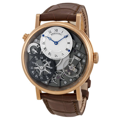7067BRG19W6 Breguet Tradition GMT Manual Skeletal Dial Leather Mens Watch 7067BR/G1/9W6 (blue, arb984)