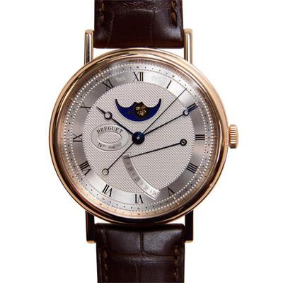 Breguet Classique Automatic Mens Watch Gold Dial Brown Leather 7787BR/12/9V6 (blue, arb994)