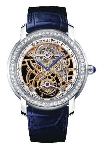 Audemars Piguet Skeleton Tourbillon Diamond Platinum Ladies Watch Model 26357pt.zz.d028cr 26357PT.ZZ.D028CR.01 (blue, arb367)