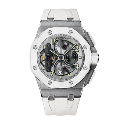 Audemars Piguet 26387IO.OO.D010CA.01 - Royal Oak Offshore Tourbillon Automatic Mens Watch Silver Dial (arb373)