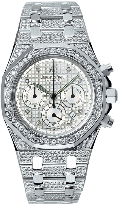 Audemars Piguet Men's Royal Oak Chronograph Diamond White Gold Watch - Ref. 25967BC.ZZ.1185BC.01 (arb576)