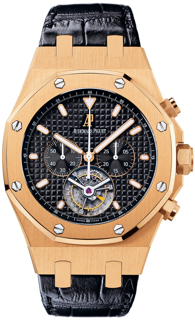 Audemars Piguet Royal Oak Tourbillon Chronograph Mens Watch, Model 25977OR.OO.D002CR - Rose Gold 25977OR.OO.D002CR.01 (black, arb579)