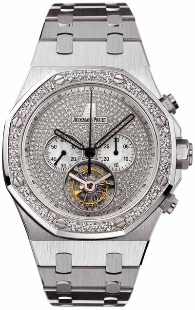 Audemars Piguet Royal Oak Diamond Chronograph 18kt White Gold Mens Watch - 26039bc.zz.1205bc.01 (arb587)