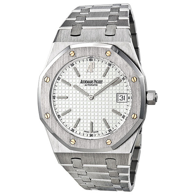 Royal Oak Jumbo White Guilloche Dial Mens Watch 15202ST.OO.0944ST.01 Audemars Piguet (arb5198)