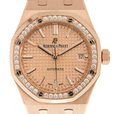Audemars Piguet Royal Oak Automatic Ladies Diamond Watch 15451OR.ZZ.1256OR.03 (blue, arb494)