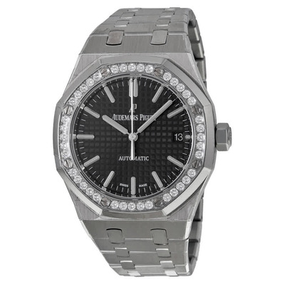Audemars Piguet Royal Oak Black Dial Stainless Steel Unisex Watch, Ref: 15451ST.ZZ.1256ST.01 (black, arb496)